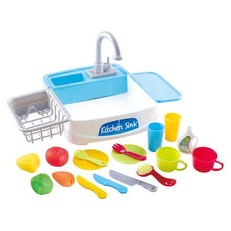 Игровой набор Раковина PLAYGO с сушилкой и посудой 22 предмета