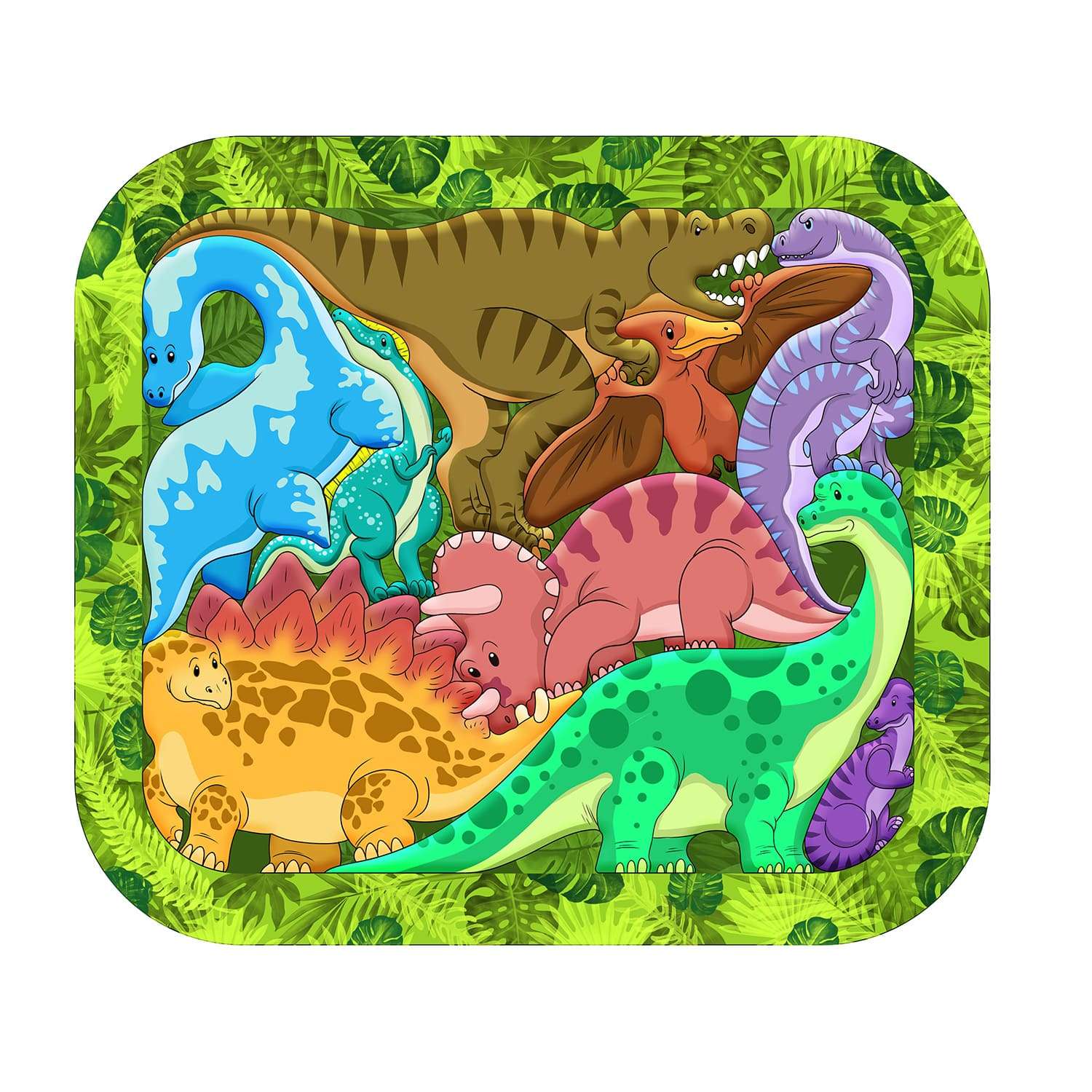 Зоопазл деревянный Нескучные игры Динозавры 9 деталей - фото 1