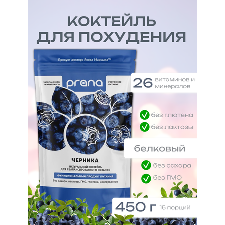 Белковый коктейль Prana Food Черника