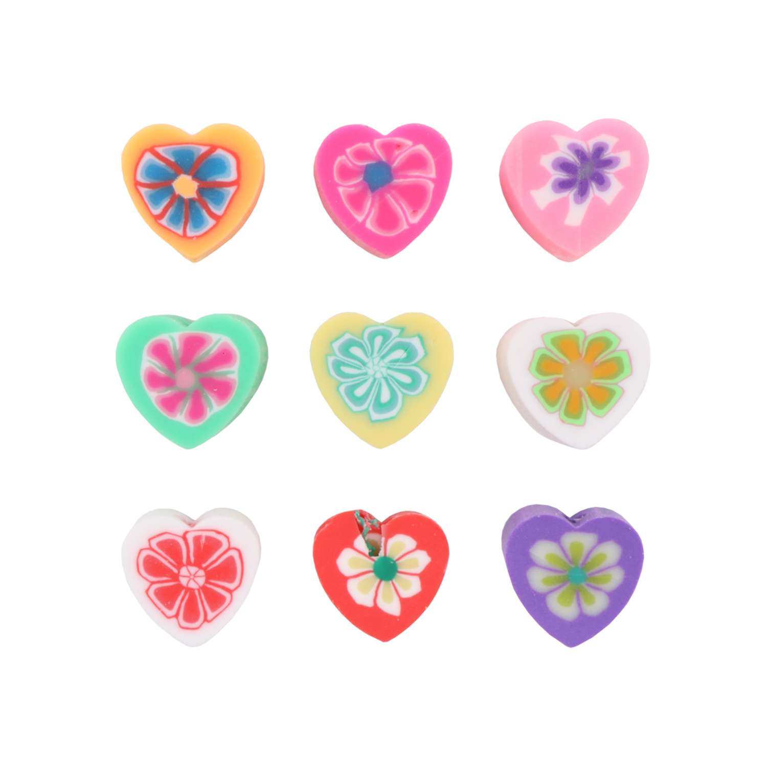 Бусины Astra Craft из полимерной глины сердечки с цветами 10 мм 20 г - фото 3