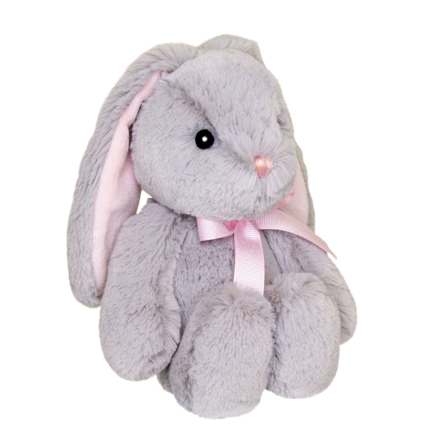 Игрушка мягкая Aurora Кролик с лентой Серый 171056A - фото 4