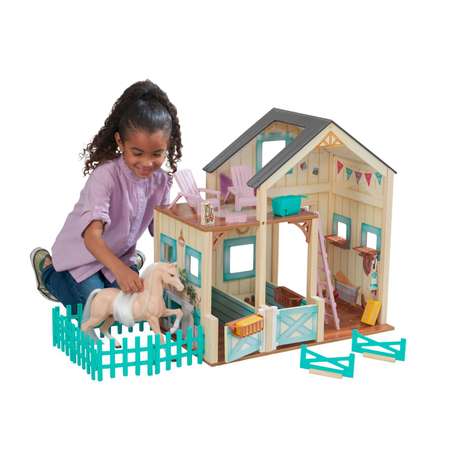 Кукольный домик KidKraft Конюшня сладкий луг открытый на 360 с мебелью 24 предмета 63534_KE