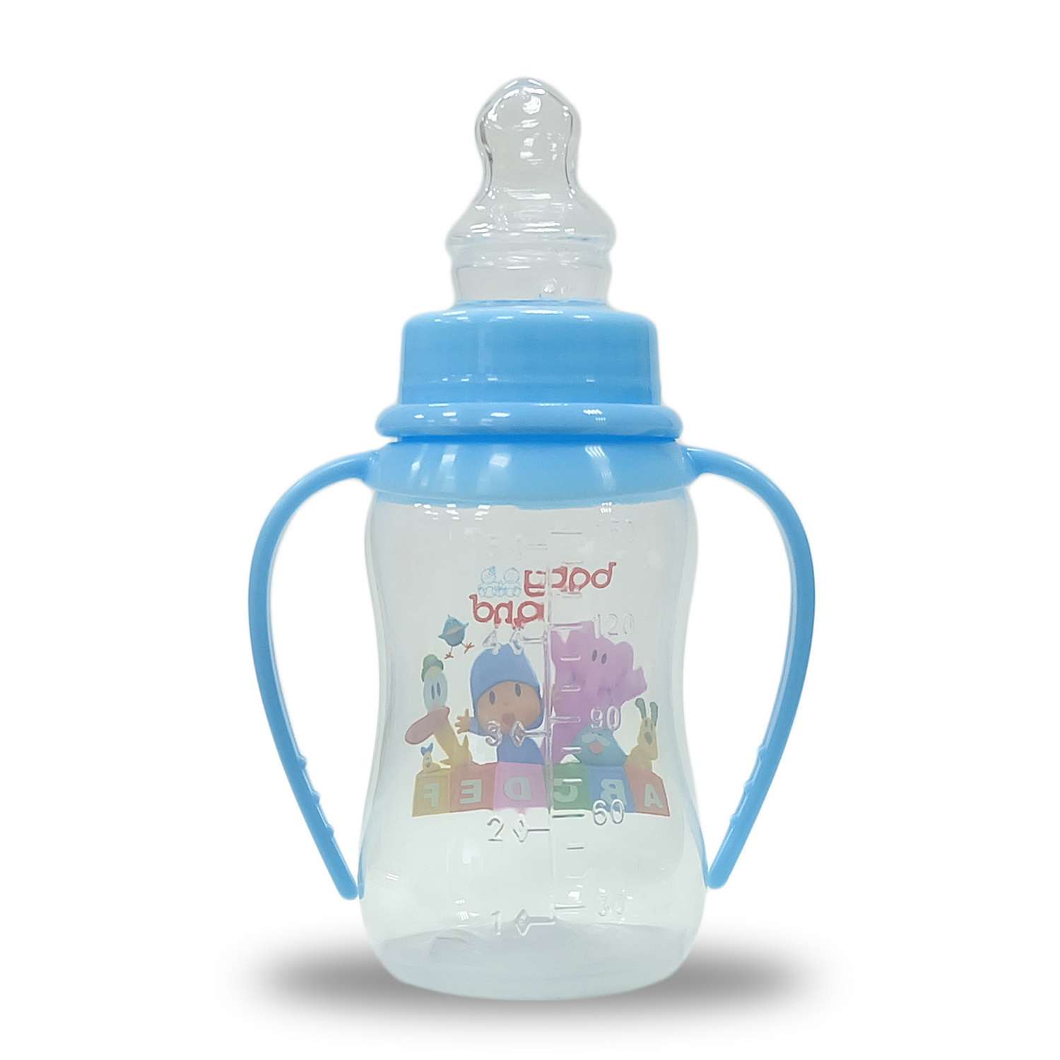 Бутылочка Baby Land с колпачком-игрушкой 150мл с силиконовой анатомической соской Air System голубой - фото 3