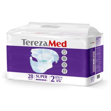 Подгузники TerezaMed впитывающие на липучках Super Medium №2 70-130 см 28 шт