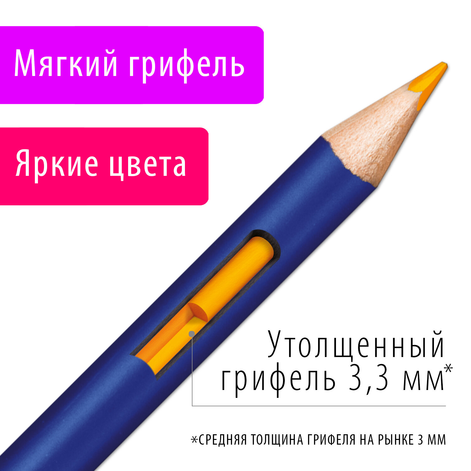 Карандаши цветные Brauberg художественные акварельные для рисования 24 цвета