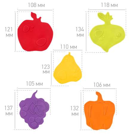 Мини-коврики детские ROXY-KIDS для ванной противоскользящие fresh mix 10 шт цвета в ассортименте