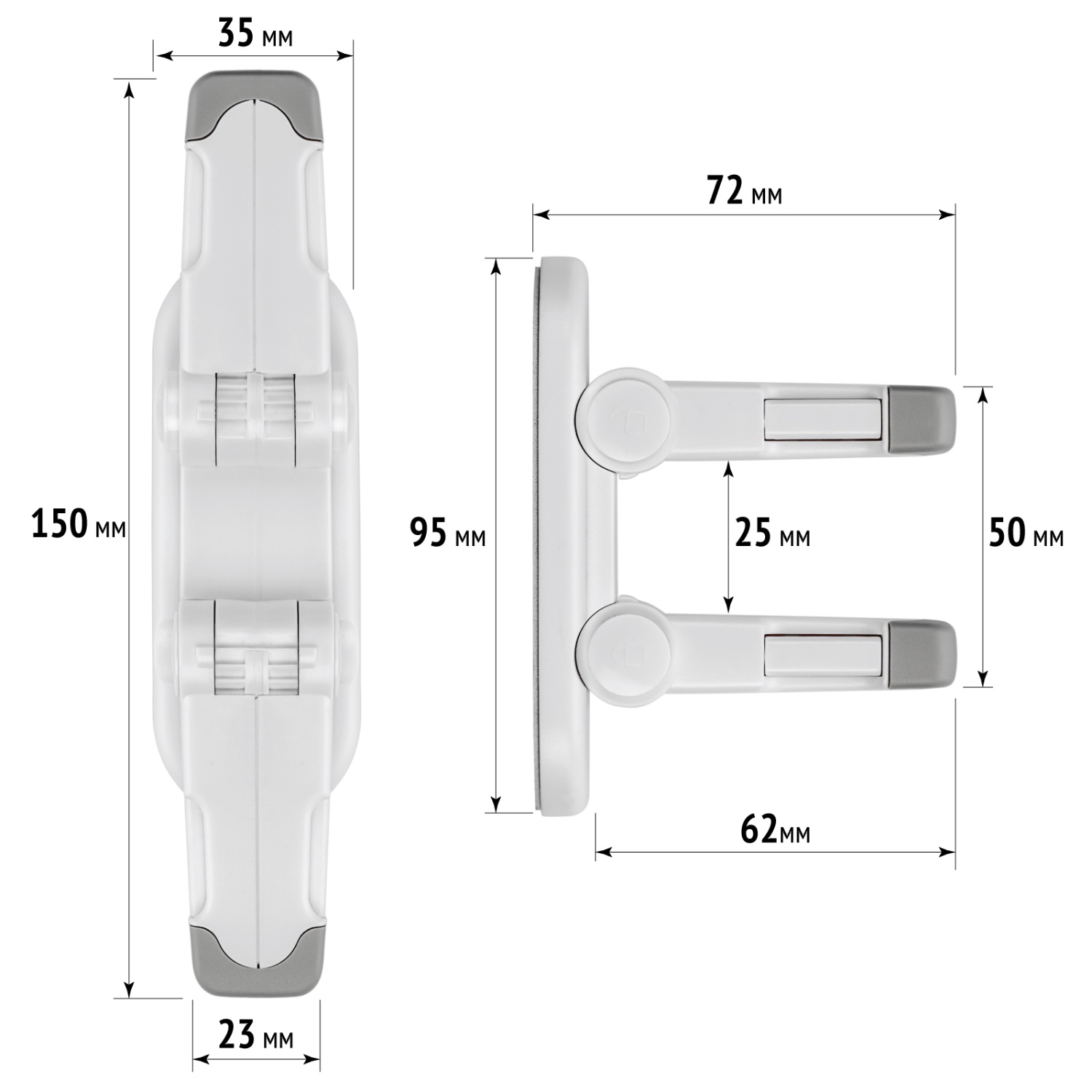 Замок блокиратор LolUno Home baby ручки дверей и окон 2 шт - фото 2