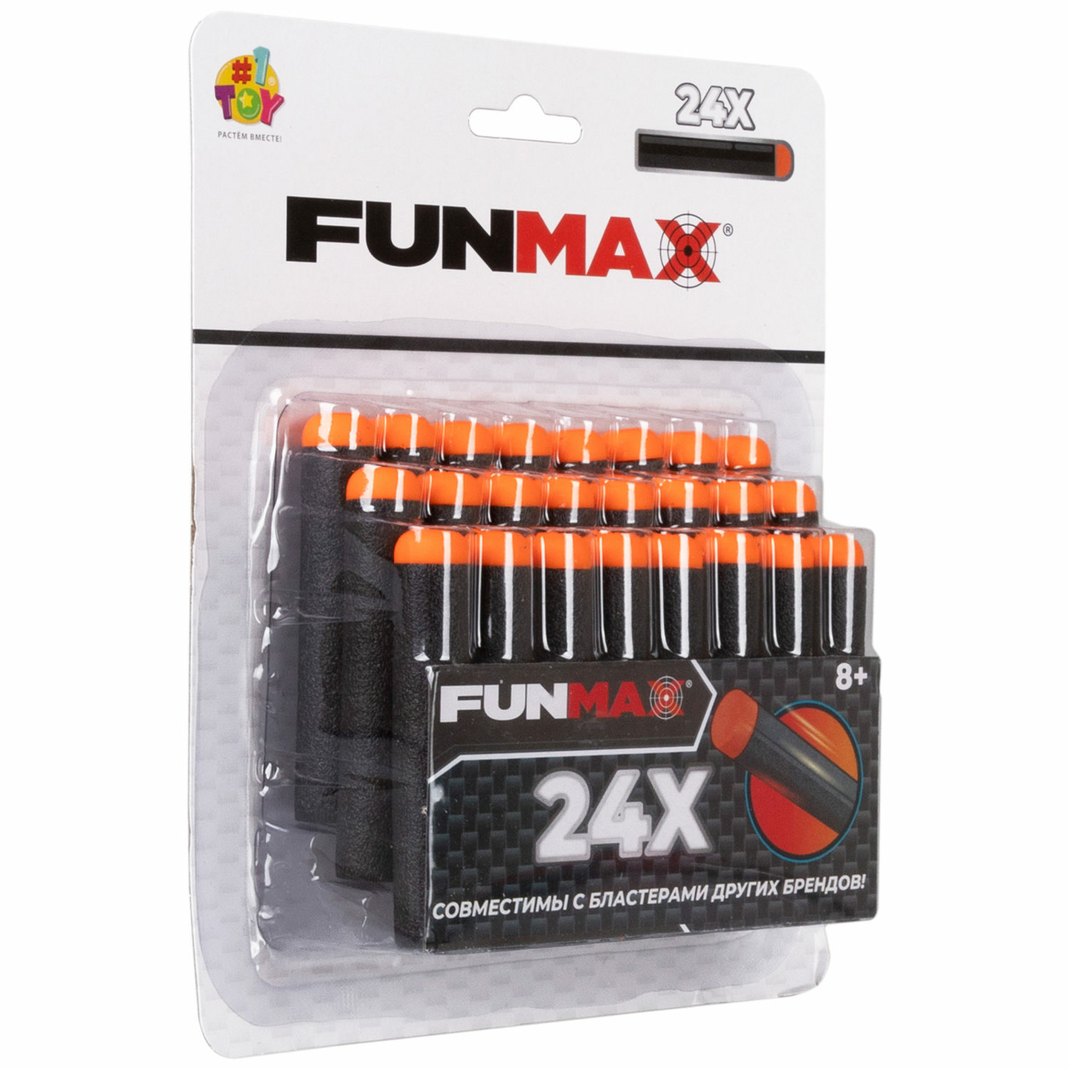 Фанмакс Патроны для бластера FunMax 1TOY игрушечные мягкие пули набор 24 EVA снаряда - фото 5