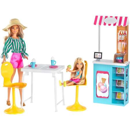 Набор игровой Barbie Магазин Кафе-мороженое с куклами GBK87