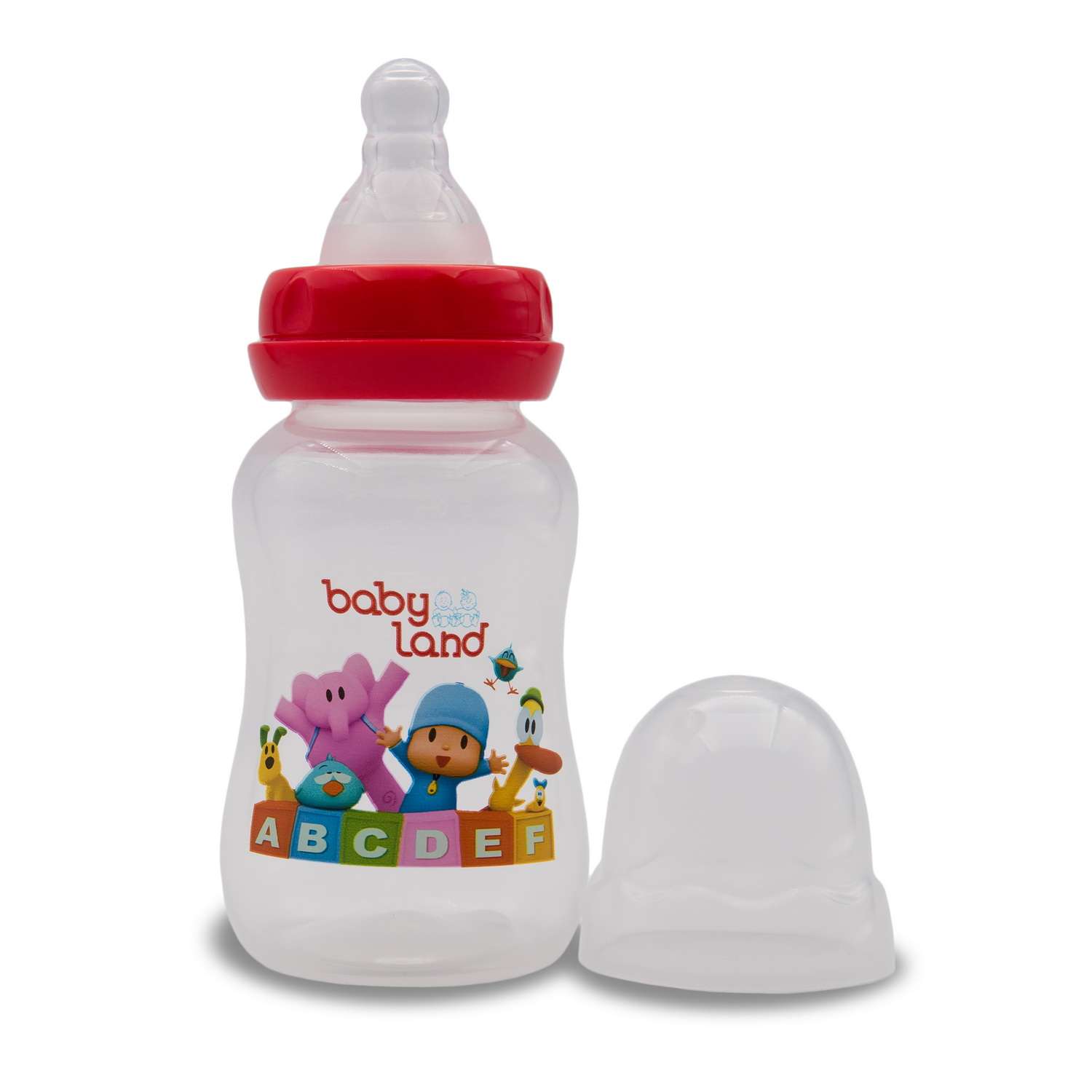 Бутылочка Baby Land 150мл с силиконовой соской красный - фото 1