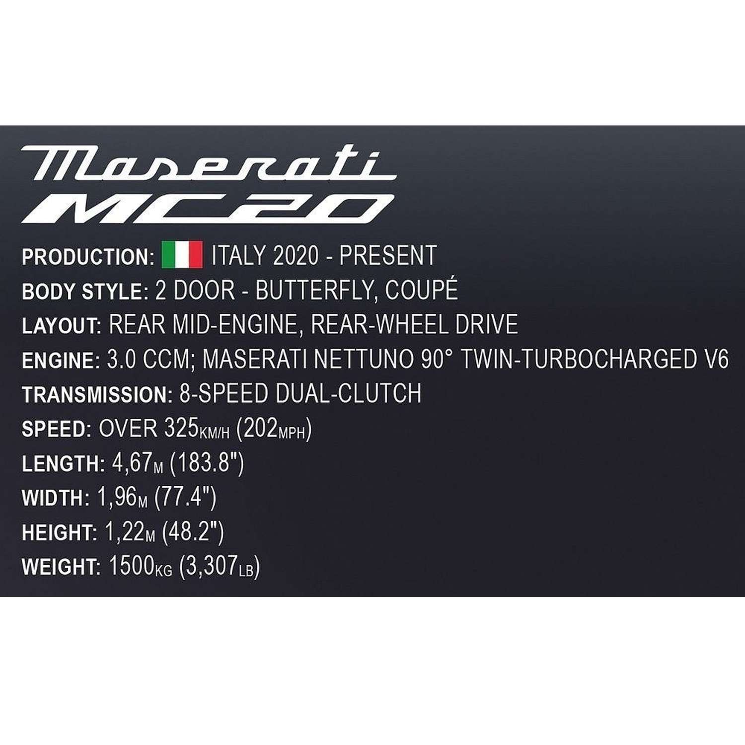 Конструктор COBI Автомобиль Maserati MC20 2269el - фото 10