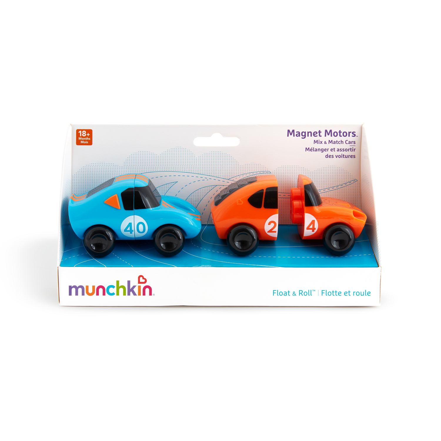 Игрушка для ванны Munchkin машинки голубая - оранжевая Magnet Motors 2шт - фото 12