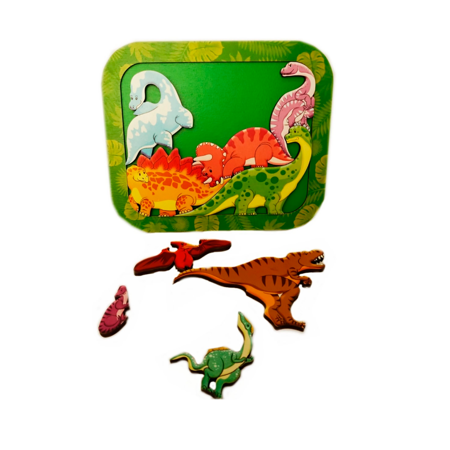 Зоопазл деревянный Нескучные игры Динозавры 9 деталей - фото 2