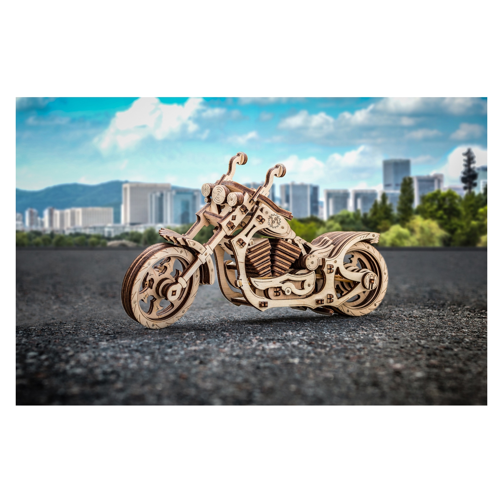 Конструктор Eco Wood Art (EWA) Мотоцикл Cruiser - фото 8