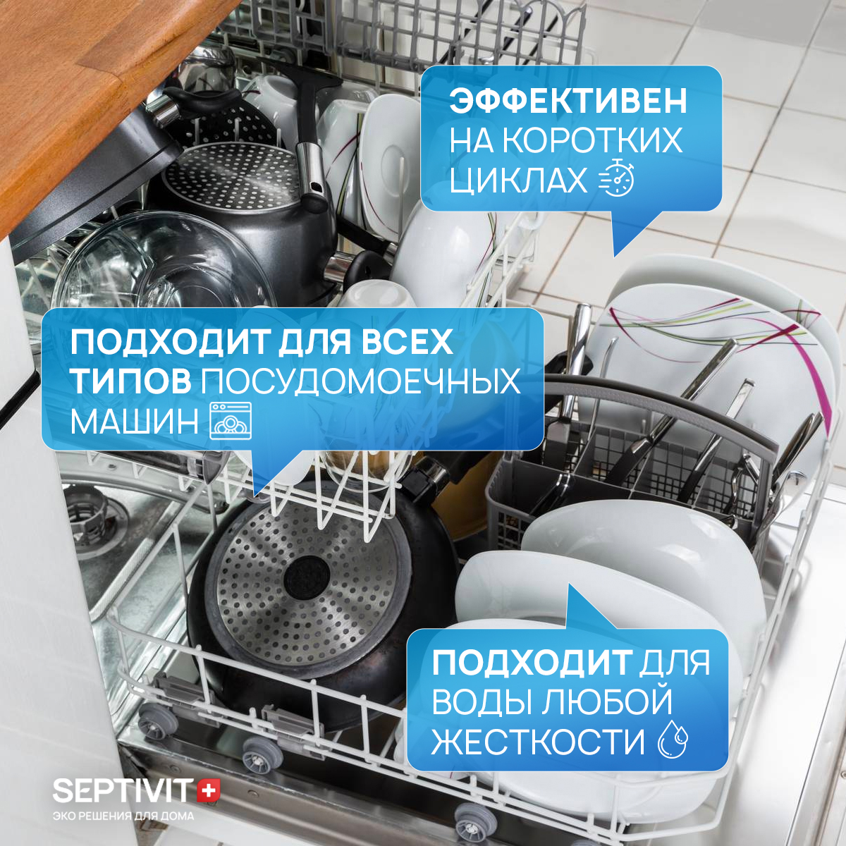 Гель для Посудомоечных машин SEPTIVIT Premium 750мл - фото 7