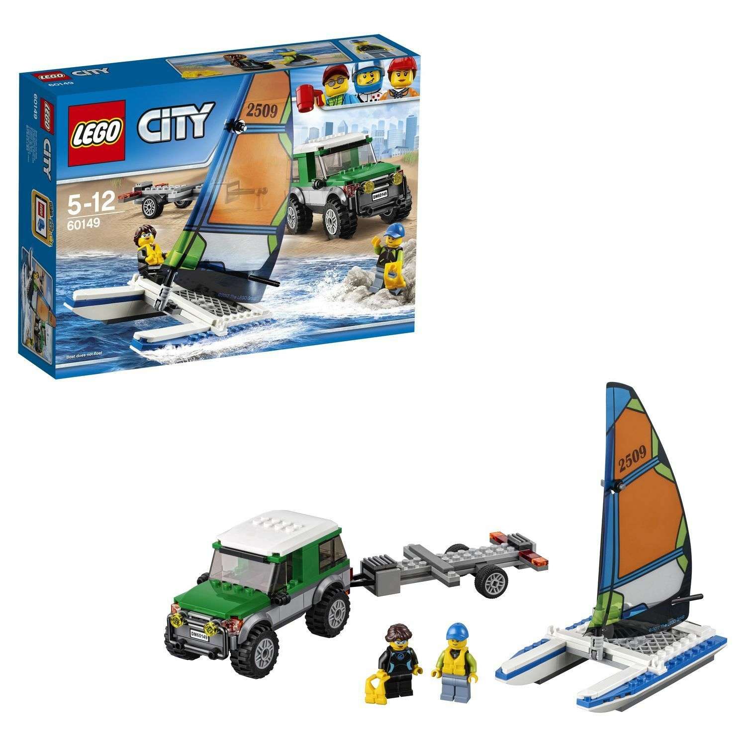 Конструктор LEGO City Great Vehicles Внедорожник с прицепом для катамарана (60149) - фото 1