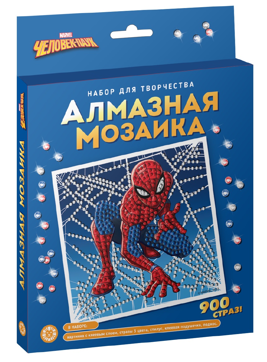 Алмазная мозаика ИД Лев Человек-паук 15х15 см купить по цене 359 ₽ в  интернет-магазине Детский мир