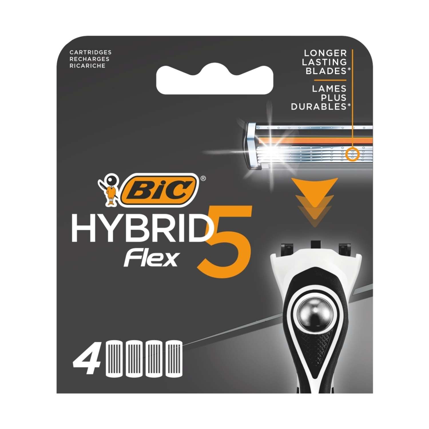 Сменные кассеты для бритвы BIC Hybrid 5 Flex 4 шт - фото 1