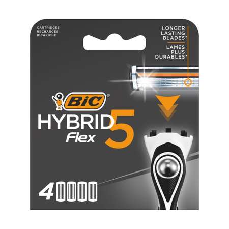 Сменные кассеты для бритвы BIC Hybrid 5 Flex 4 шт