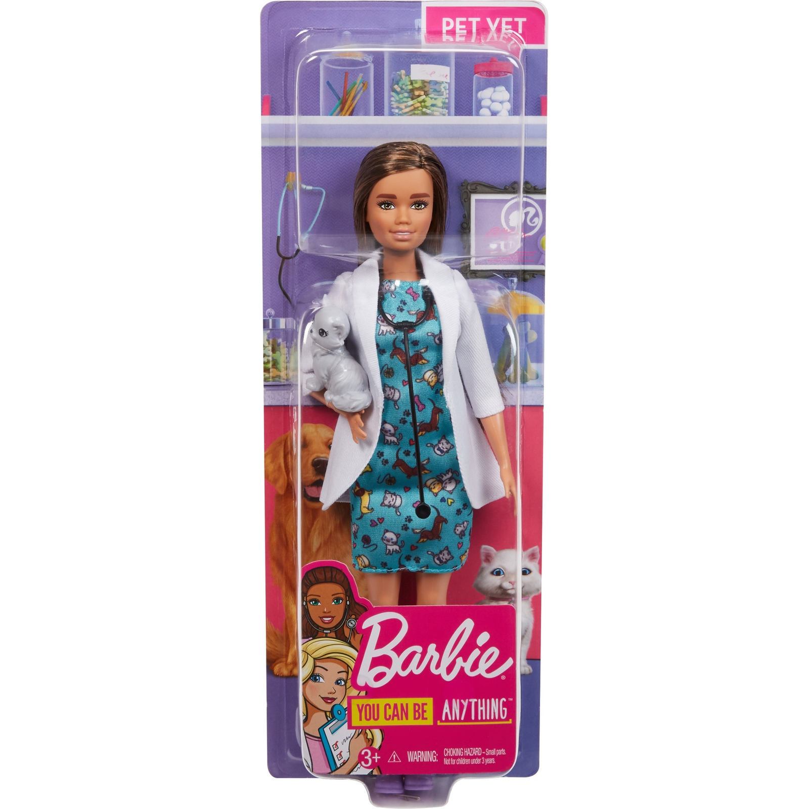 Кукла Barbie Кем быть Ветеринар Брюнетка GJL63 купить по цене 2099 ₽ в  интернет-магазине Детский мир