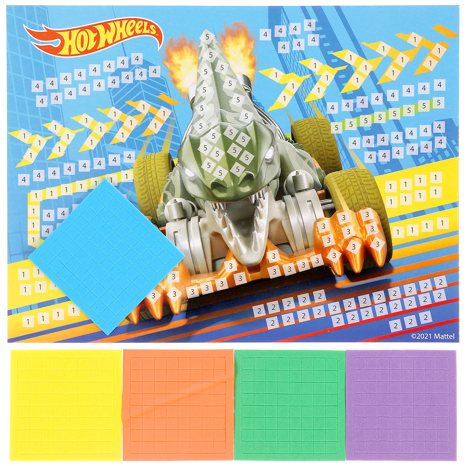 Набор для творчества МультиАРТ Hot Wheels аппликация из мягкой мозаики 312393 - фото 2