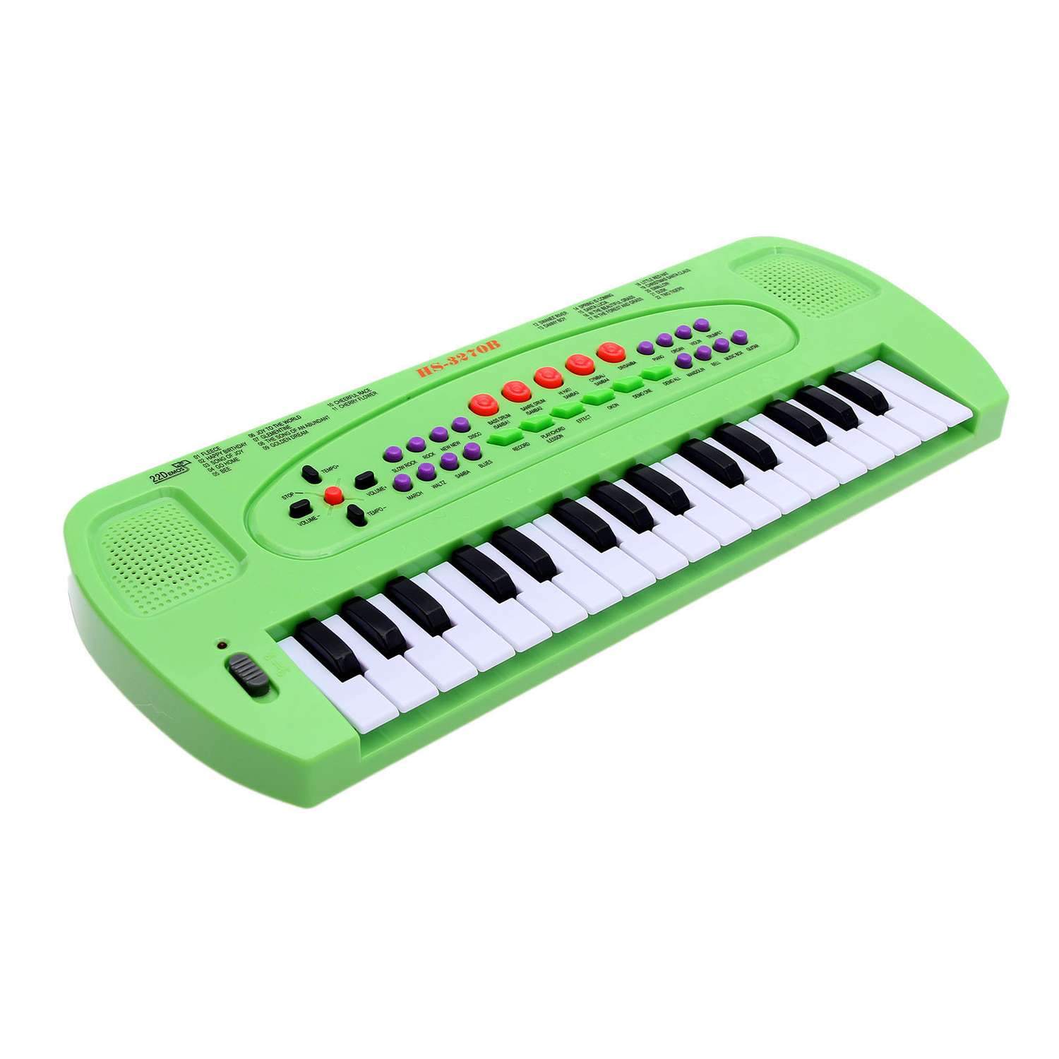 Синтезатор Sima-Land Музыкант с микрофоном зелёный 32 клавиши - фото 2