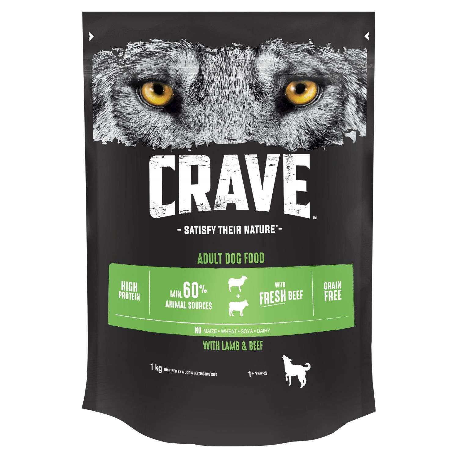 Корм для собак Crave говядина-ягненок 1кг - фото 1