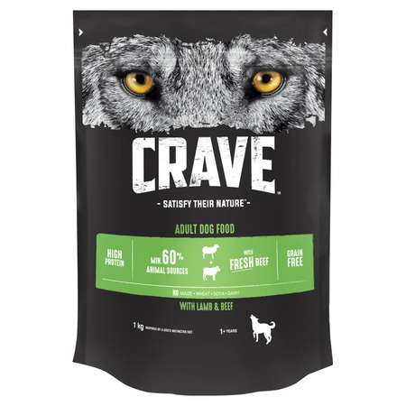 Корм для собак Crave говядина-ягненок 1кг