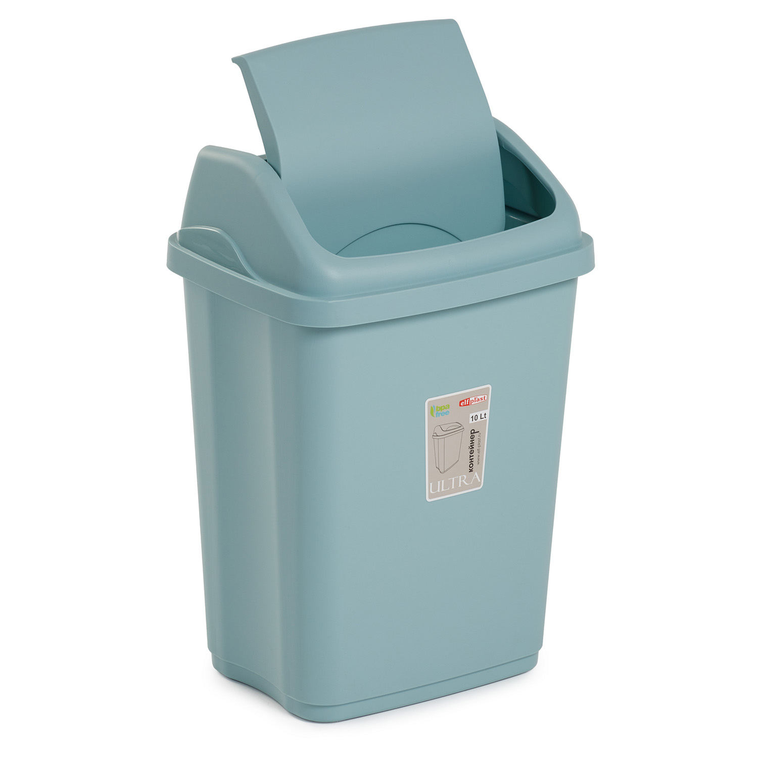 Контейнер elfplast Ultra для мусора 10 л 25.5х20.5х37.5 см голубой - фото 4