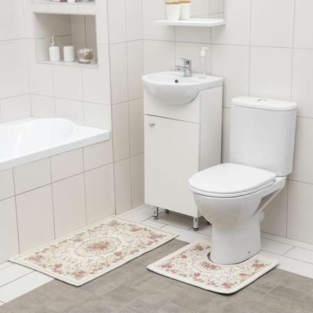 Набор ковриков SAVANNA для ванной и туалета SAVANNA «Розалия» 2 шт: 50×80 см 40×50 см