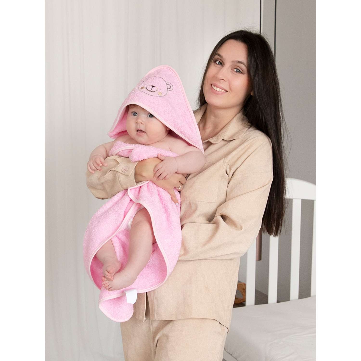 Полотенце для новорожденного Baby Nice с капюшоном уголком 75х75 см - фото 2