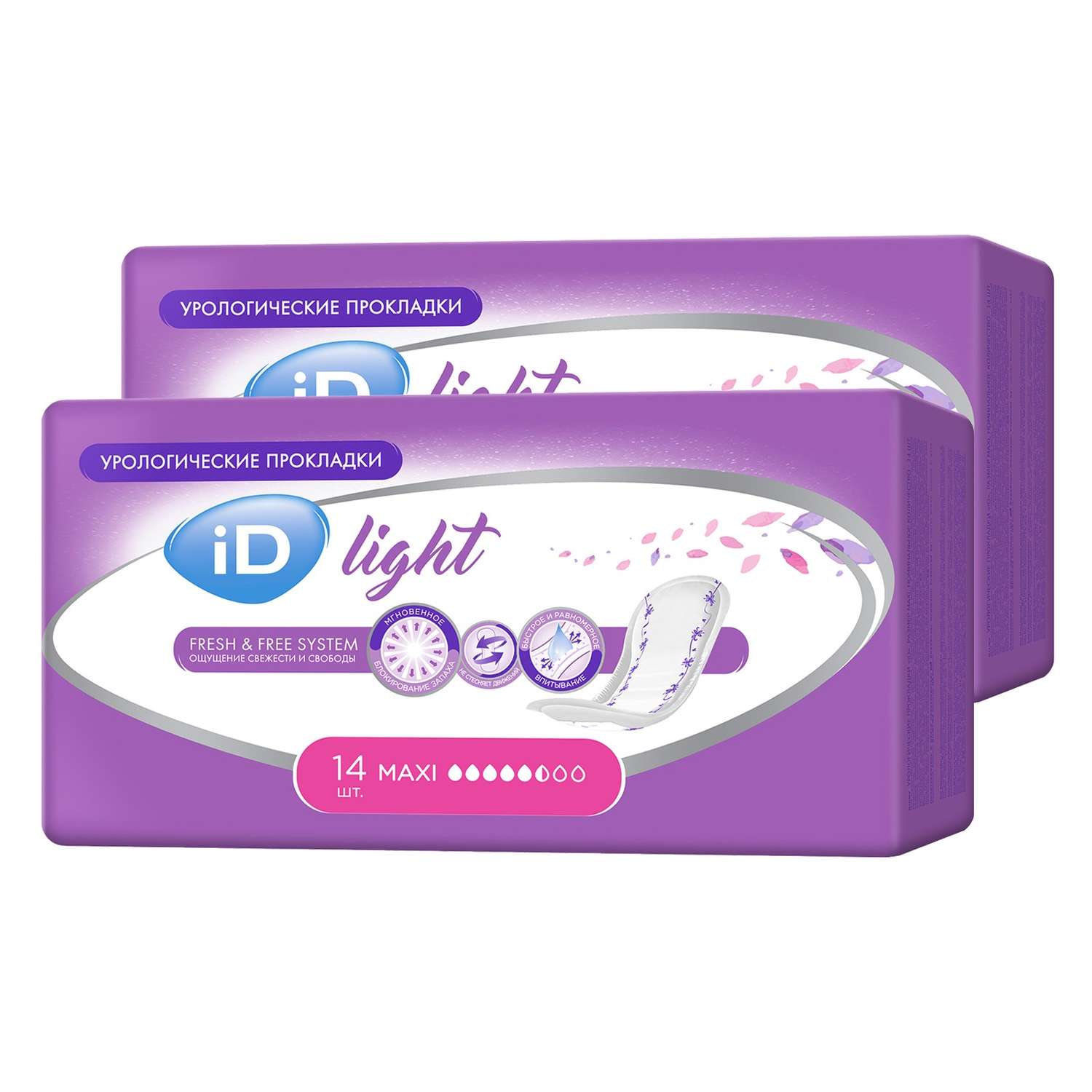 Прокладки урологические iD LIGHT Maxi 14 шт. х2 упаковки - фото 2