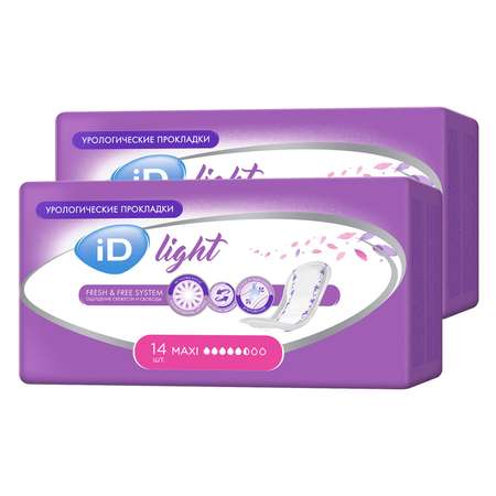 Прокладки урологические iD LIGHT Maxi 14 шт. х2 упаковки