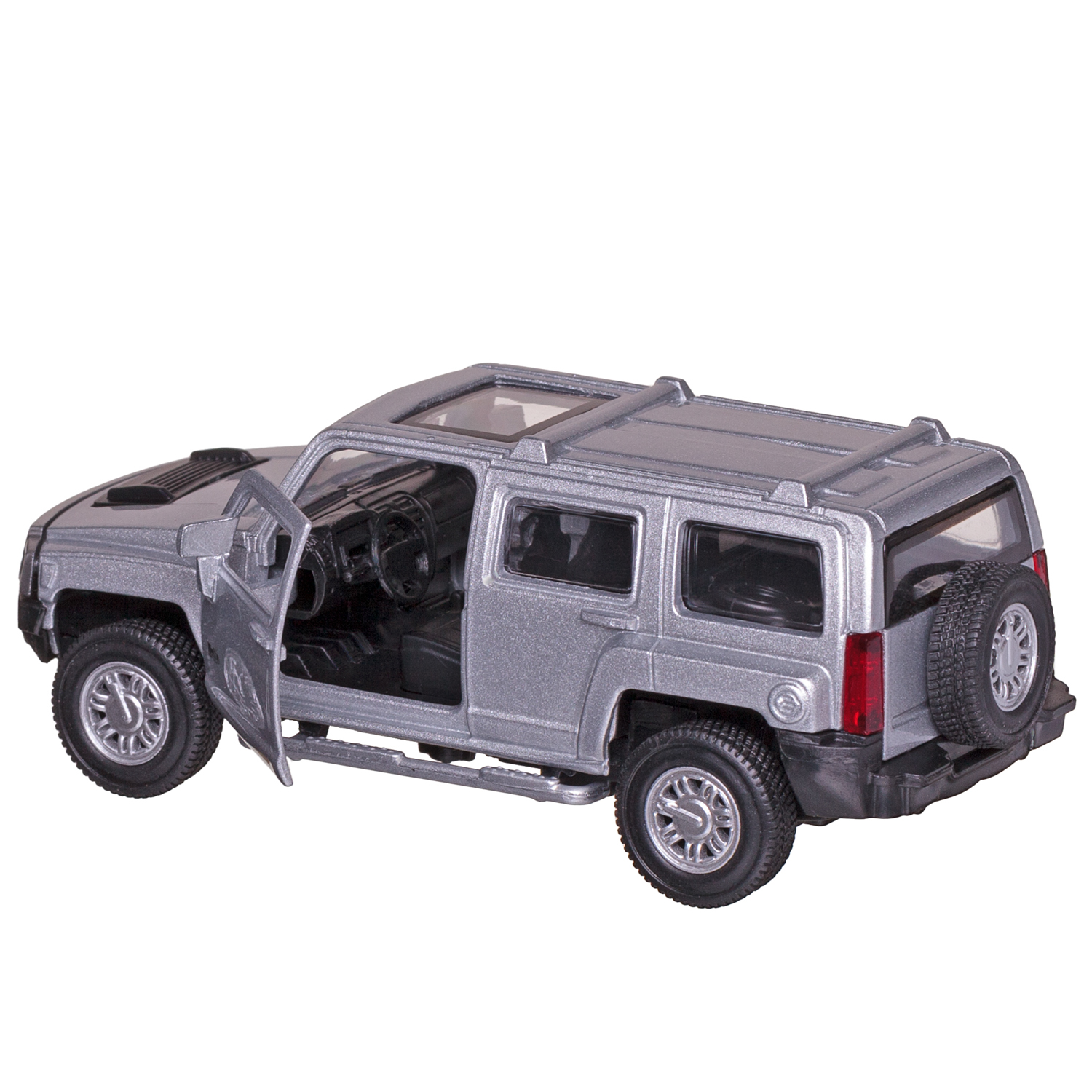 Автомобиль Abtoys Hummer MSZ 1:43 инерционный серебряный WE-15944S - фото 6