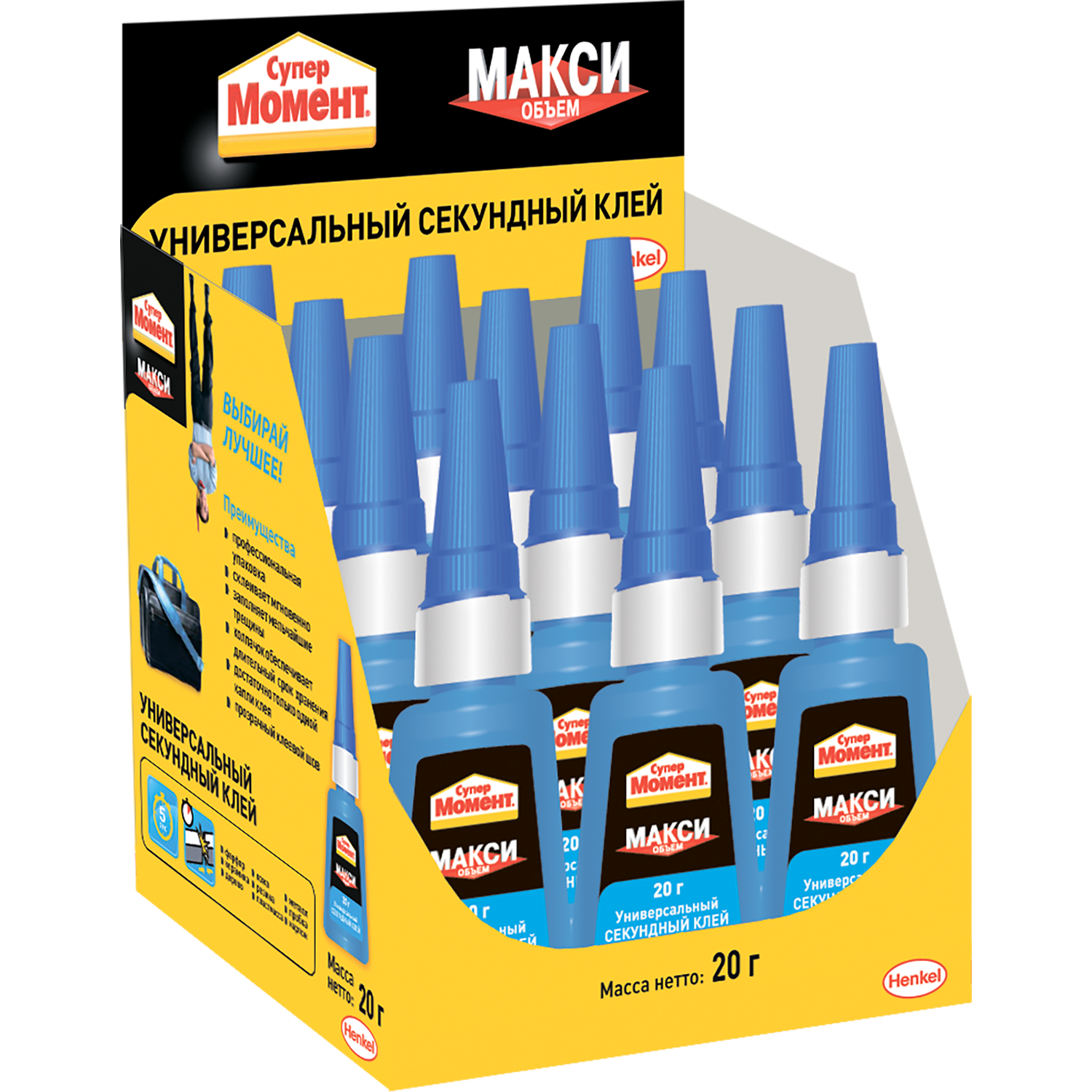 Супер момент. Хенкель супер момент клей макси (20г) в шоу-боксе (12) 1256317. Клей Henkel 