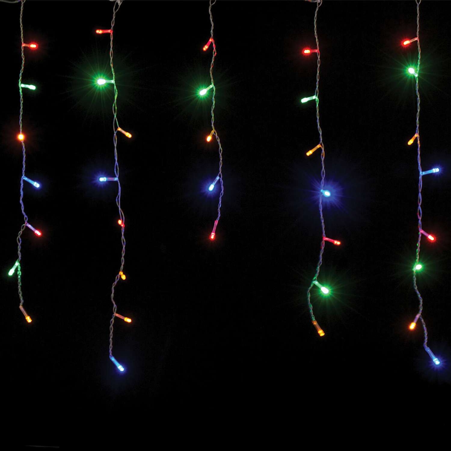 Электрогирлянда светодиодная Золотая сказка новогодняя на елку Бахрома 100 ламп 2*0.5м многоцветная - фото 4