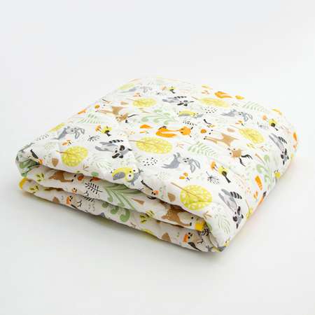 Коврик детский стёганный AmaroBaby Soft Mat 115х115 см Зверята жёлтый