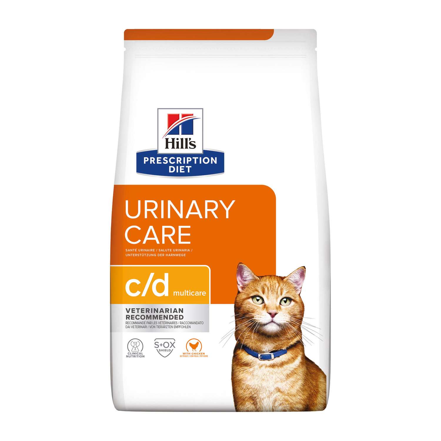 Корм для кошек HILLS 8кг Prescription Diet c/d Multicare Urinary Care при профилактике мочекаменной болезни с курицей сухой - фото 1