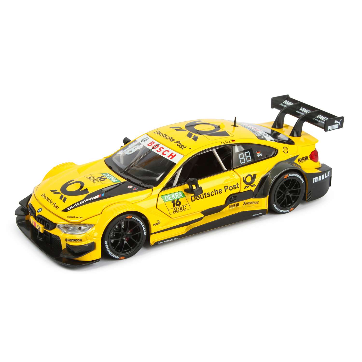 Машинка Mobicaro 1:24 BMW M4 DTM Желтая 68256B 68256B - фото 1