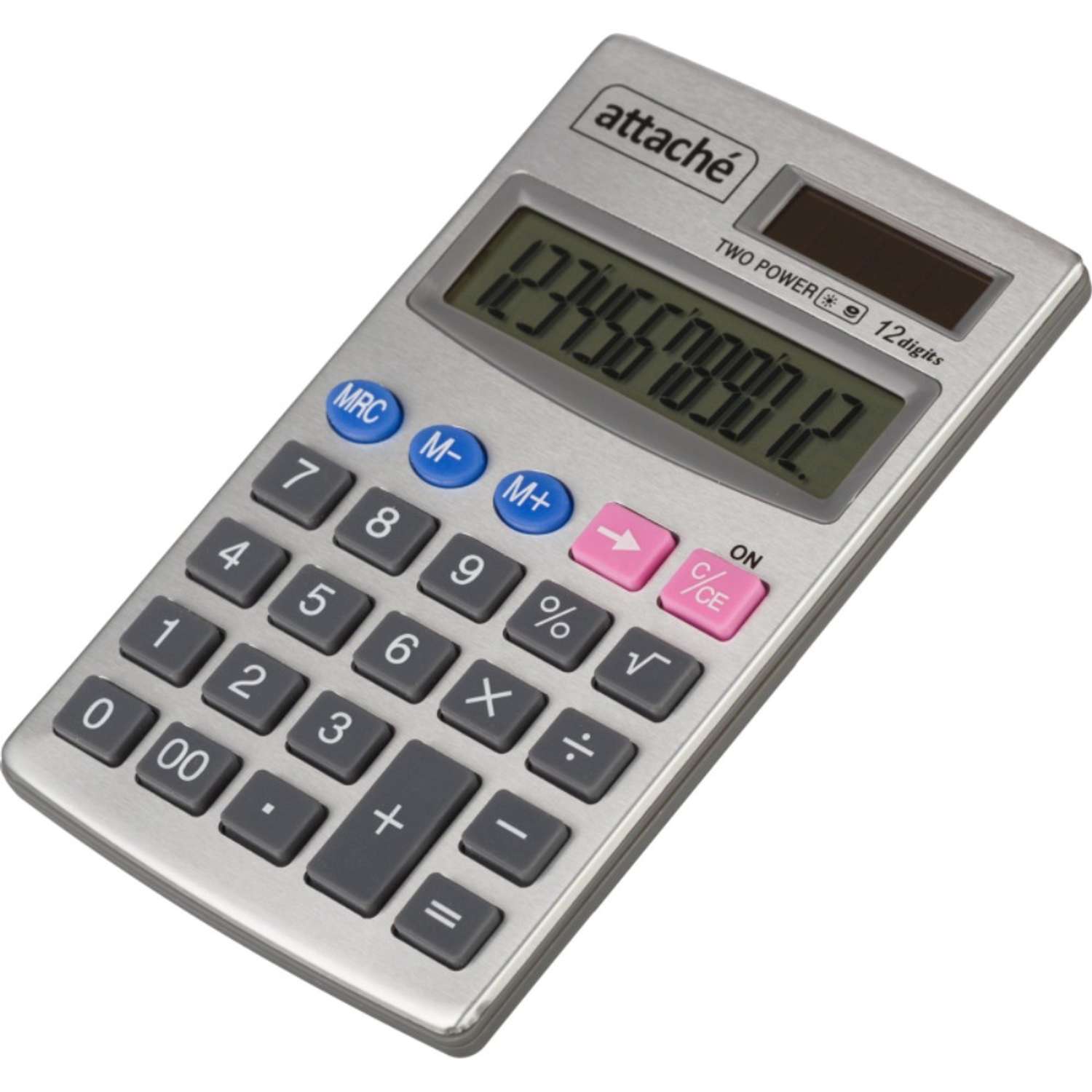 Калькулятор Attache карманный 12ти разрядный серебристый 2 шт - фото 2