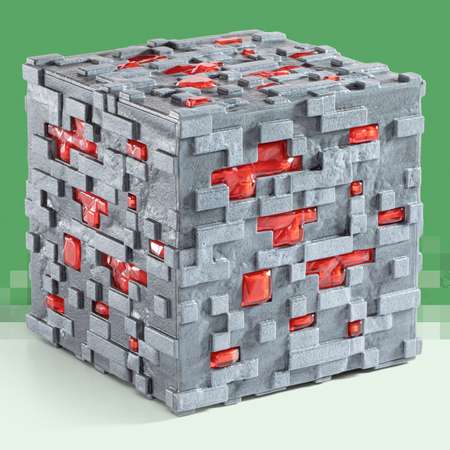 Настольный светильник-ночник Minecraft Светодиодный 3D в виде блока красной руды