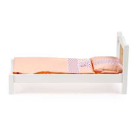 Кроватка для кукол Тутси с одной спинкой белая деревянная