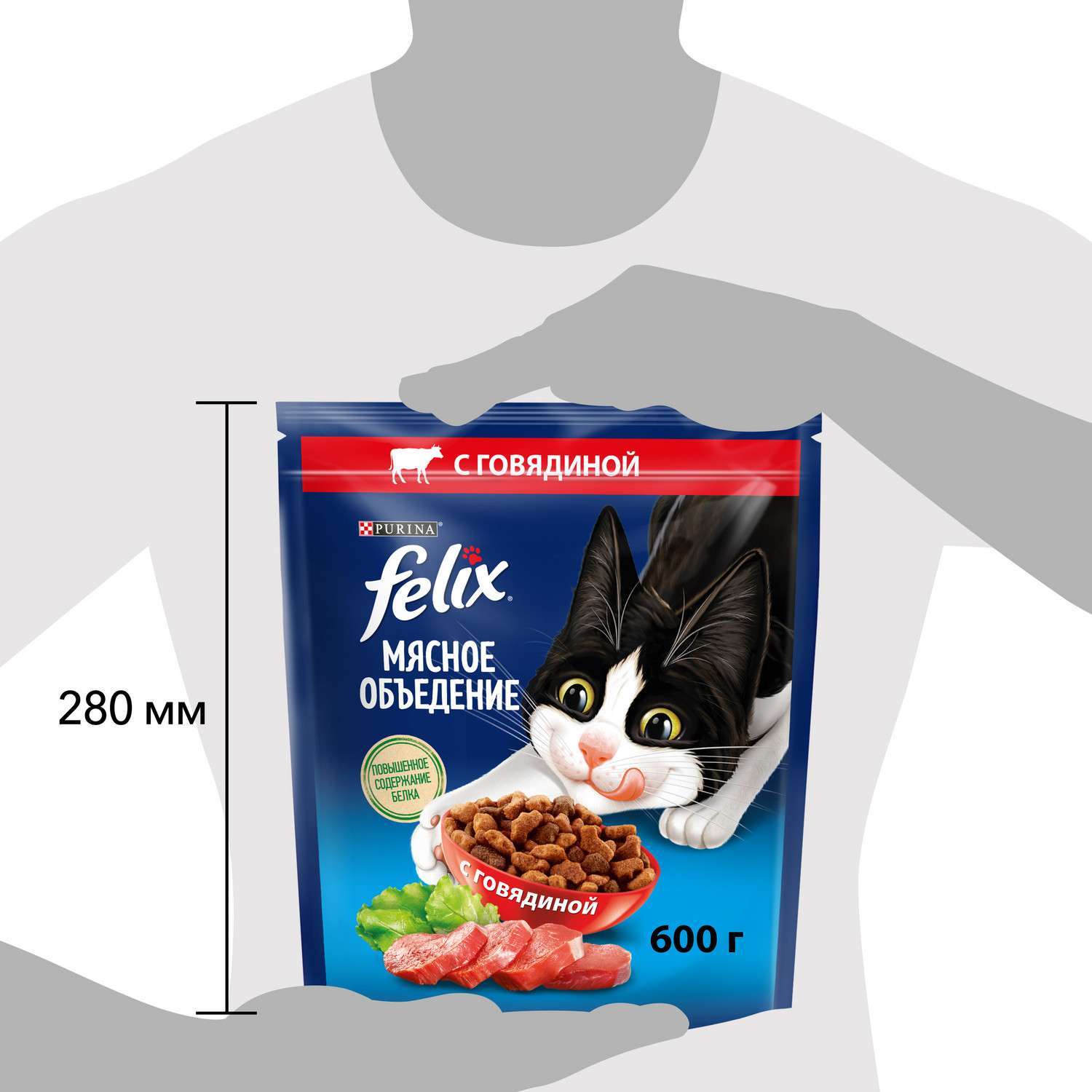 Корм для кошек Felix Мясное объедение сухой с говядиной 600г - фото 9