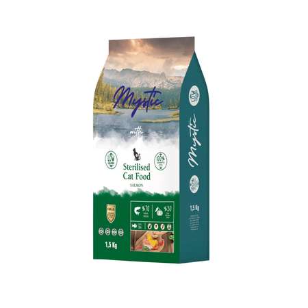 Корм для кошек Mystic 1.5кг Sterilised Cat Food Salmon стерилизованных с лососем сухой