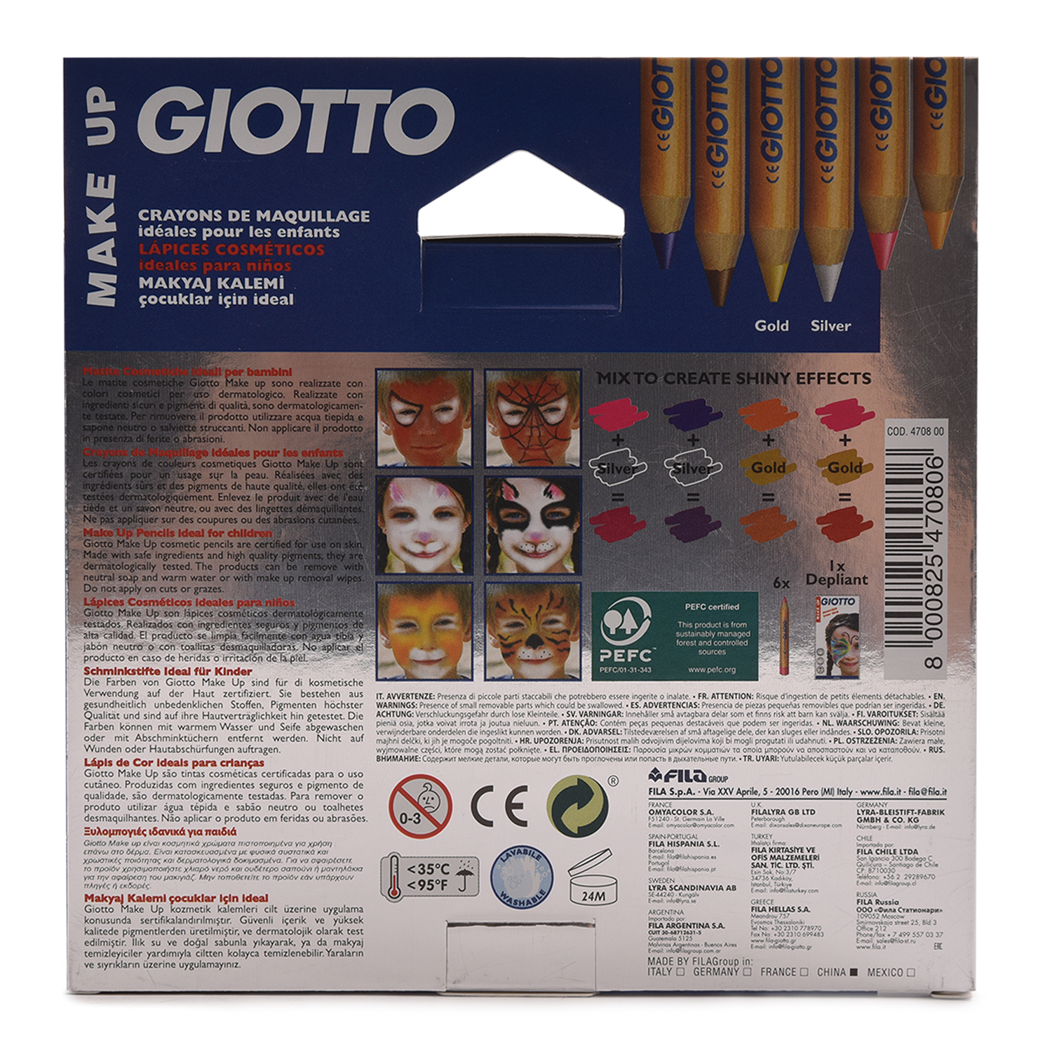 Набор для грима GIOTTO MAKE UP 6 цв ГЛАМУР гипоаллергенный - фото 4