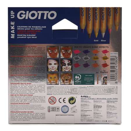 Набор для грима GIOTTO MAKE UP 6 цв ГЛАМУР гипоаллергенный