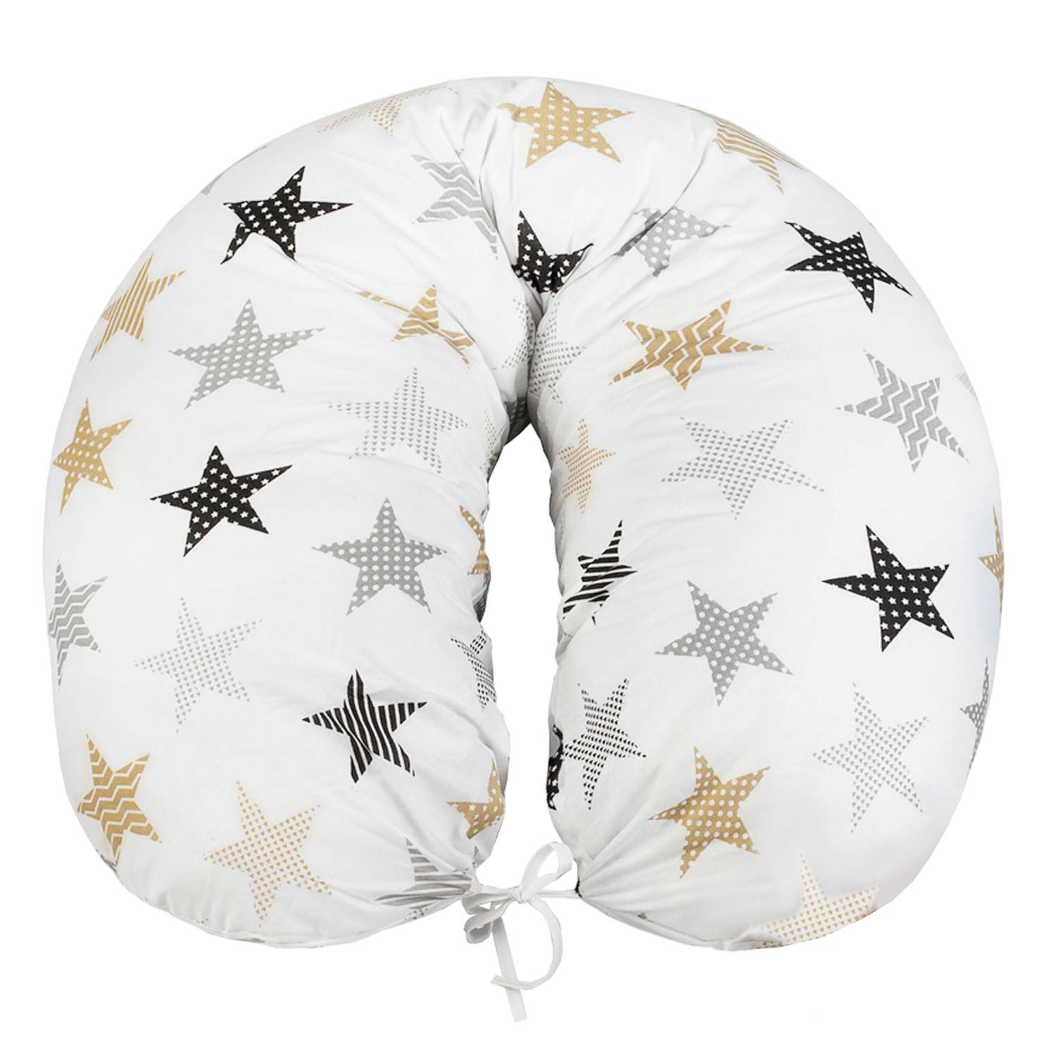 Подушка для беременных AmaroBaby 170х25 Звезды пэчворк белый - фото 3