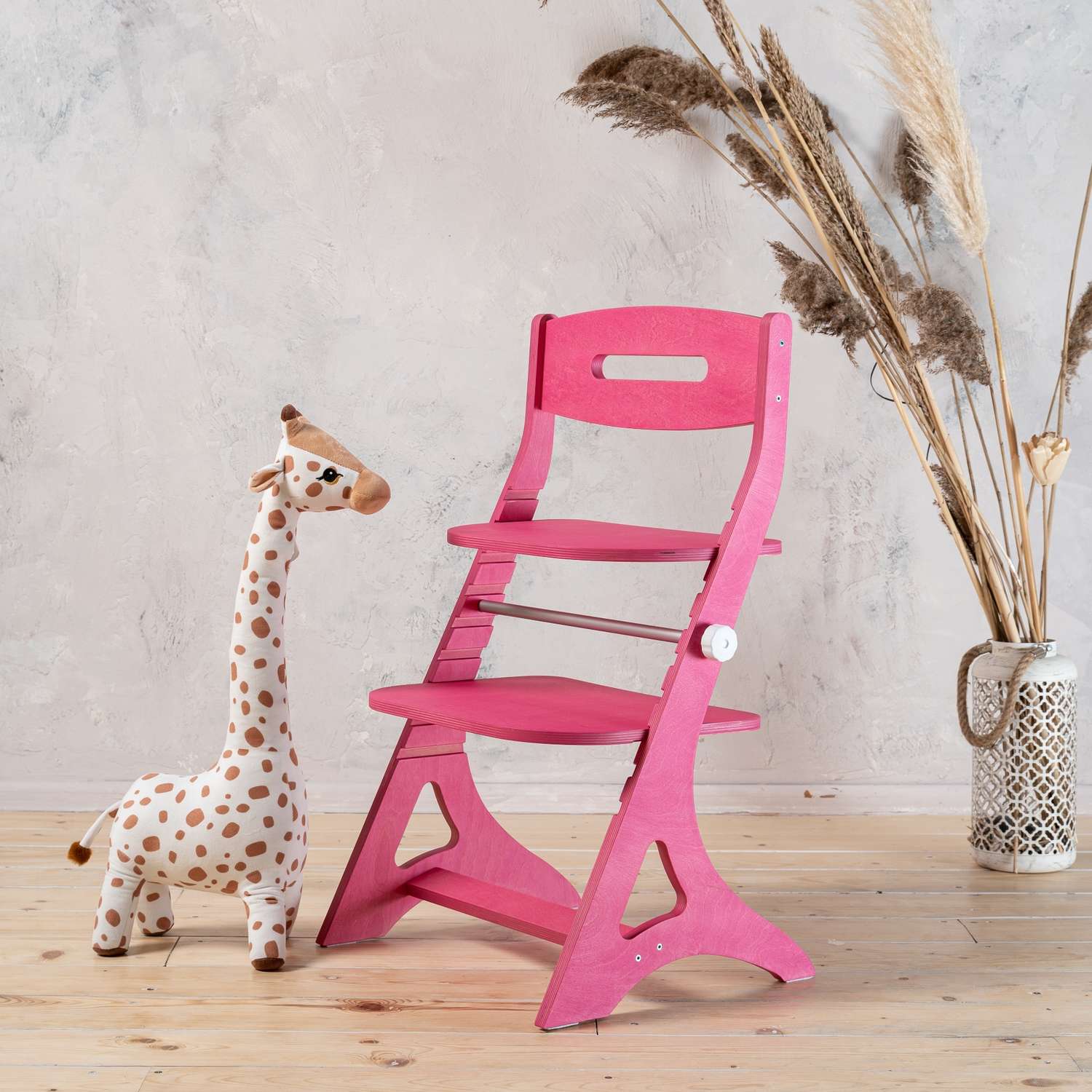 Растущий регулируемый стул INDSPACE детский Мультик Розовый дерево - фото 1