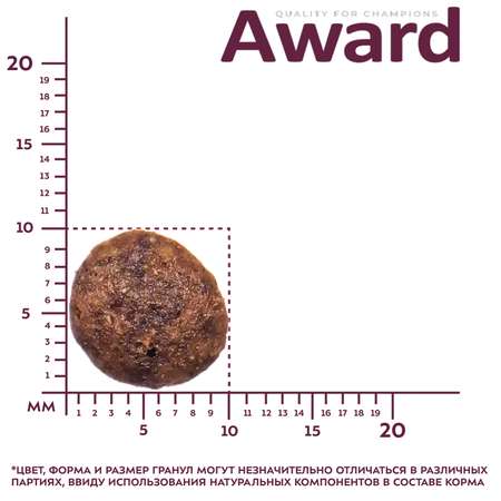 Корм для собак Award 1,5кг мелких и миниатюрных пород с ягненком и индейкой с добавлением брокколи и брусники сухой