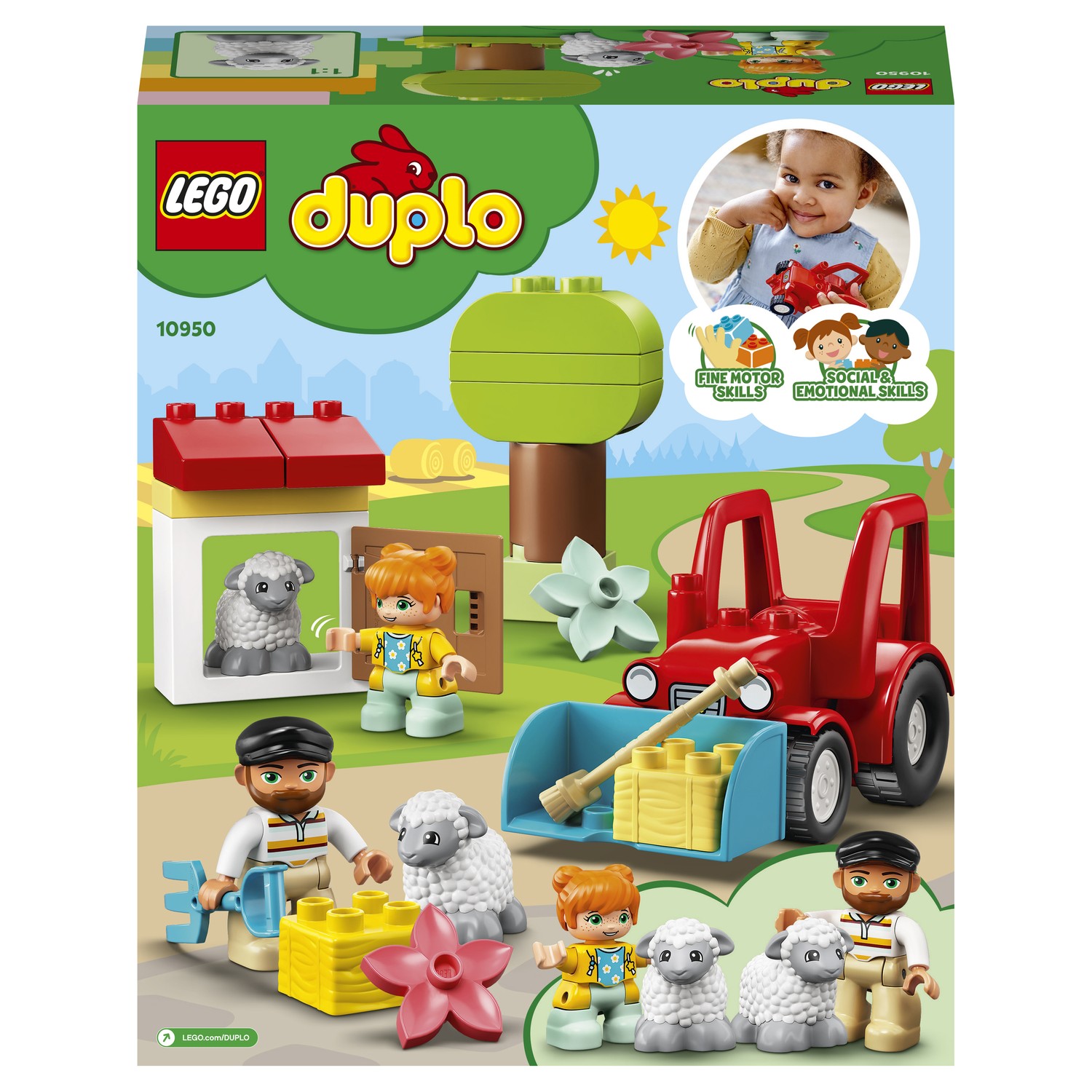 Конструктор LEGO DUPLO Town Фермерский трактор и животные 10950 купить по  цене 499 ₽ в интернет-магазине Детский мир